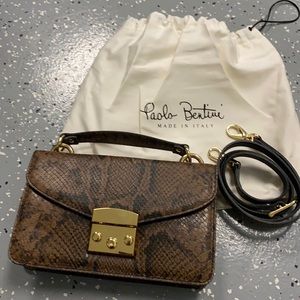 Paolo Bentini Python Print Crossbody Handbag